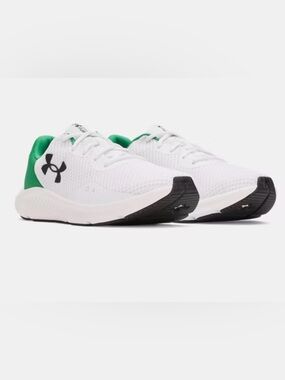 Mens Size 11 Under Armour Charged Pursuit 3 White & Green Running Shoes